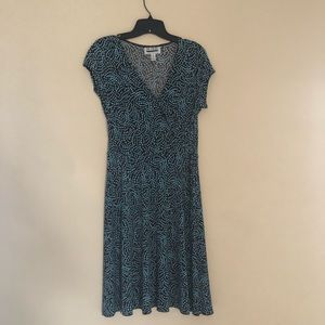 Brown and teal wrap like dress